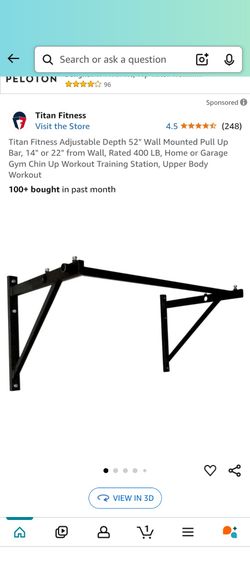 52 In Width Titan Fitness Pull-up Bar. Wall Mounted.