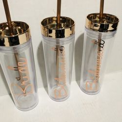 Beautiful Bride and 2 Bridesmaids Tumblers Posting includes all 3 Tumblers