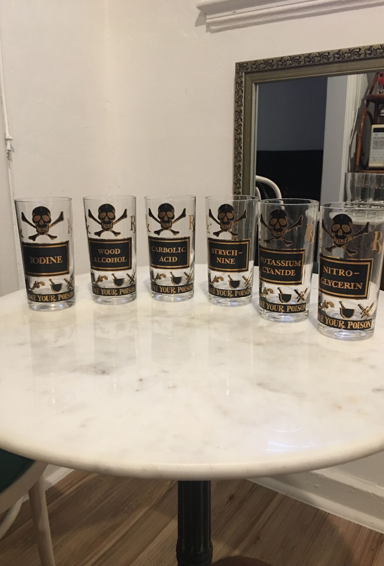 Georges Briard “Name Your Poison” Rx glasses. 6 glasses in collection