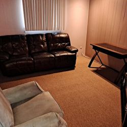 Top Grain Leather Reclining Sofa 