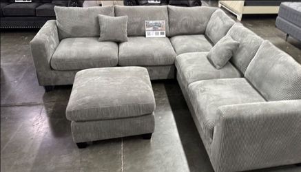 New Gray Sectional sofa with Ottoman