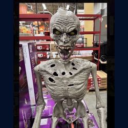 5 Foot Ultra Pose N Stay Rotting Corpse - Skeleton - For Halloween - LED Eyes - Mouth & Tongue Adjustable - Body Poseable - NEW WITH TAG