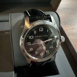 Hamilton Khaki Field Murph 42mm Watch w/black leather strap interstellar watch
