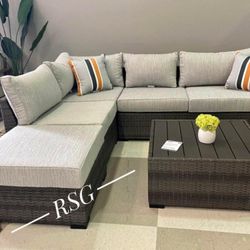 Outdoor Furniture Sectional Couch With Chaise 💛 No Needed Credit Check 💛 $39 Down Payment with Financing