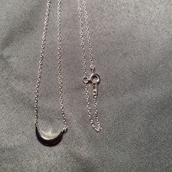 Sterling Silver Necklace - Crescent Moon