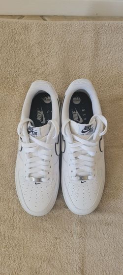 Nike Air Force 1 '07 Low White Black Outline Swoosh- men's size 8, women's size 9.5