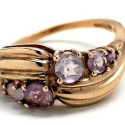 Ladies Amethyst/10K Gold Birthstone Ring