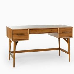 West Elm Mid Century Computer Desk & Vivo Electric Standing Desk Converter
