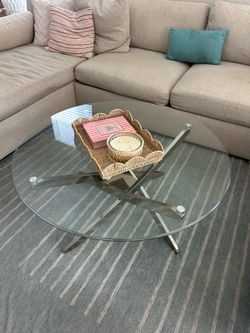 Modern silver round coffee table