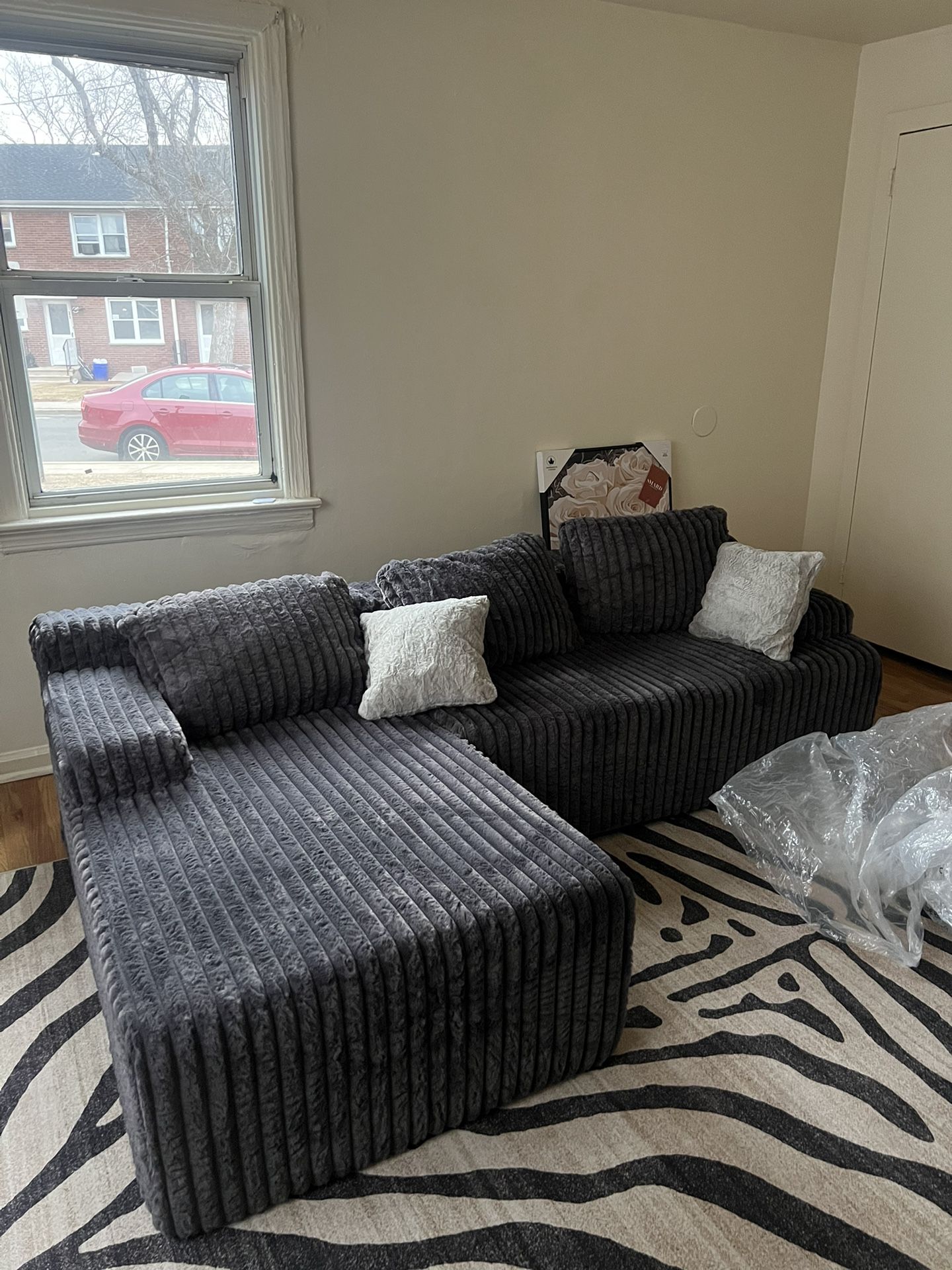 Modular Sectional Sofa Couches L-Shape Couch 3 Seat Modular Sofa Memory Foam Sectional Couches for Living Room, Cloud Couch with Oversized Chaise