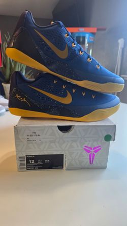 Nike Kobe IX Low Gym Blue Gold Size 12