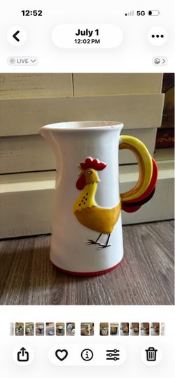Ceramic Rooster Pitcher