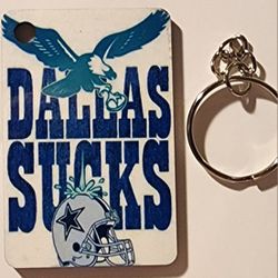 Philadelphia Eagles Keychain,  Dallas Sucks 