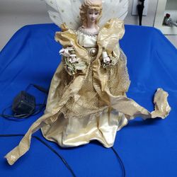 Vintage Angel Gold Christmas Tree Topper. Untested