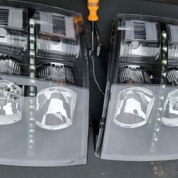 07-13 Silverado LED DRL Headlights Luces Faros Calaveras Micas Luces Faroles Headlamps Chevy 