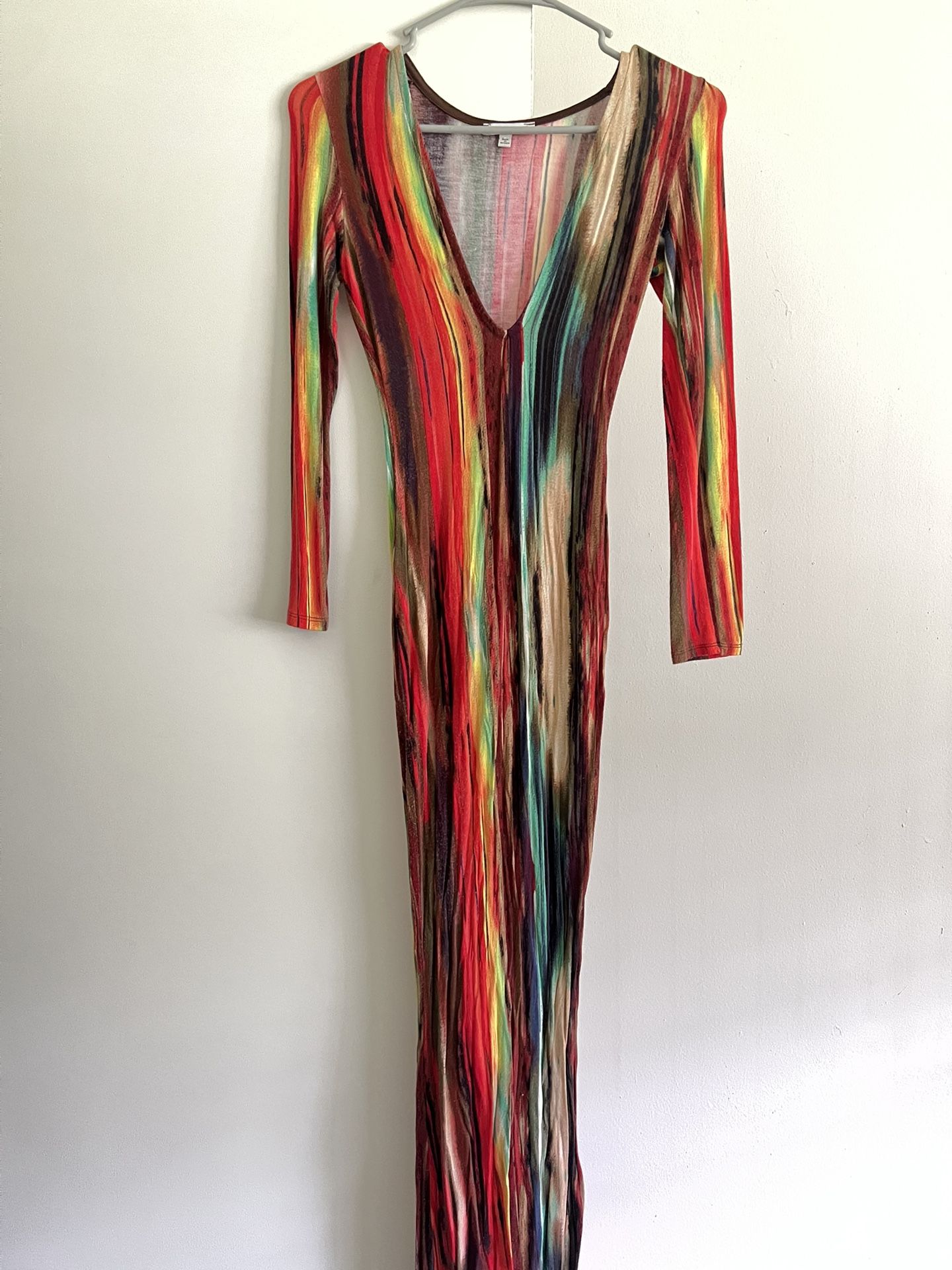 Multi Color Long Sleeve Dress