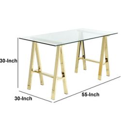 Gold & Glass Dining Table