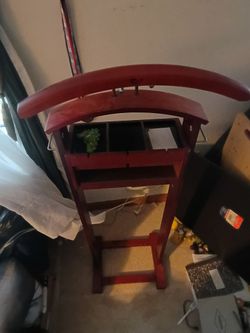 Wooden Valet Stand with Accessory Trays - Moving Sale