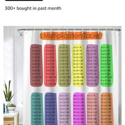 Brand new waterproof shower curtain multiplication table 1 to 12.