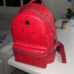 MCM Stark Side Studs Backpack Candy Red
