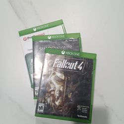 Xbox One (2013) games: fallout 4, shadow of war, and assassin's Creed odyssey.