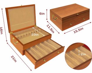 Wooden Flatware Storage Box Silverware Organizer