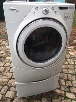 WHIRLPOOL DUET FRONT LOAD DRYER W PEDESTAL WORKS PERFECT