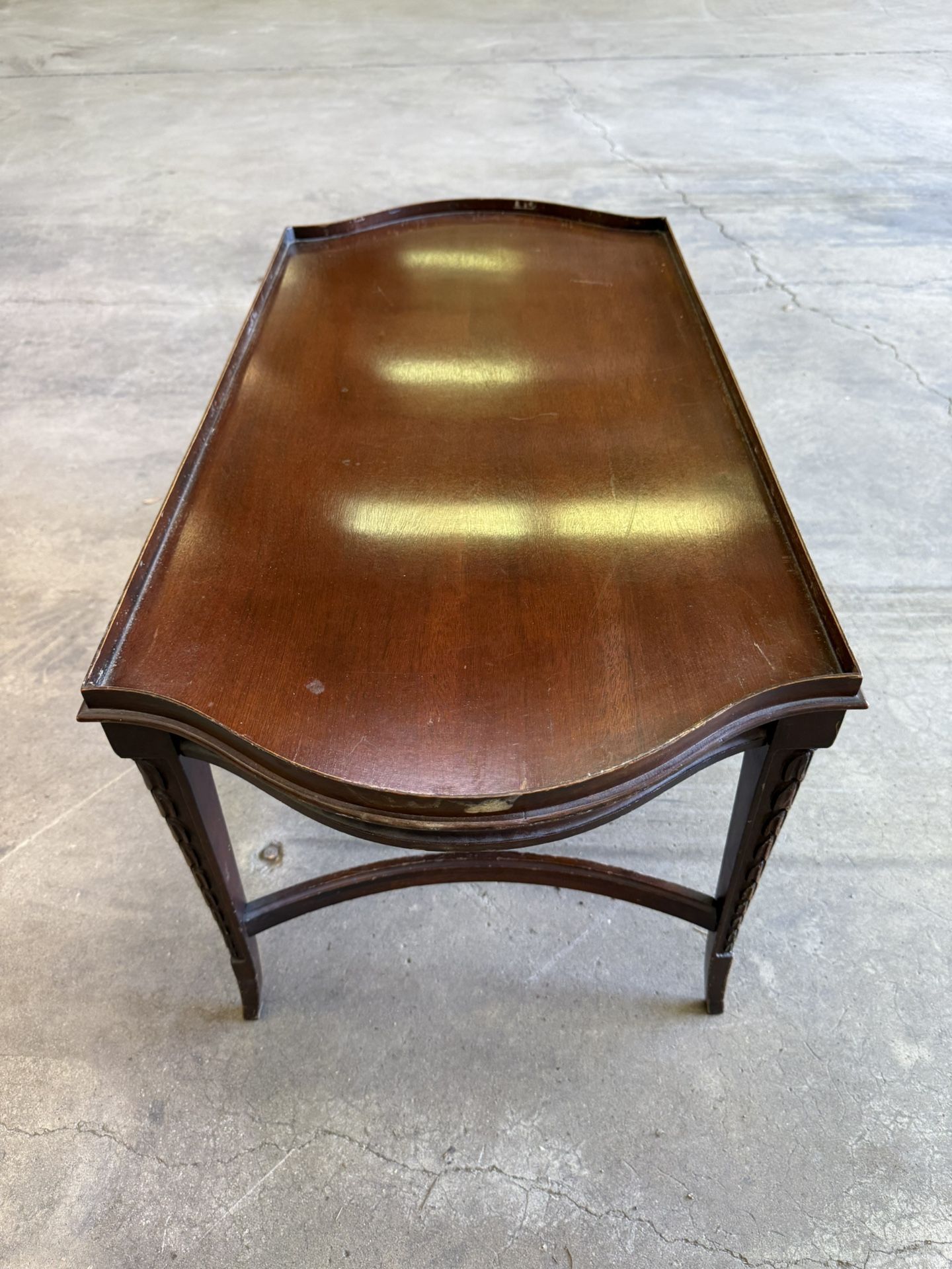 Beautiful Antique coffee table with glass top insert