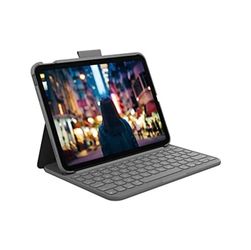 Logitech Slim Folio Bluetooth Keyboard Case for iPad 10th Generation - Gray