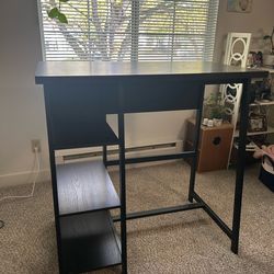 Black Wood Tall Desk