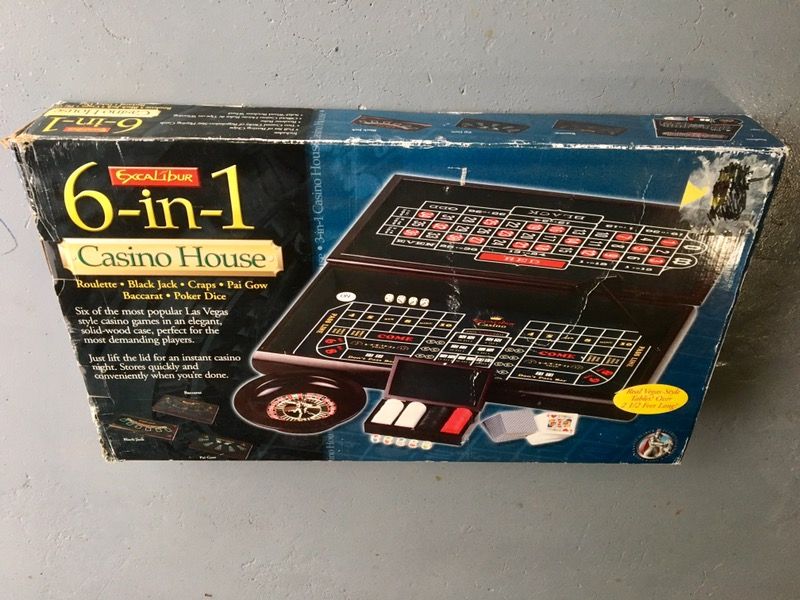 EXCALIBUR 6-in-1 Casino House (Roulette, Black Jack, Craps, Pai Gow, Baccarat & Poker Dice) Model No. 2049-B