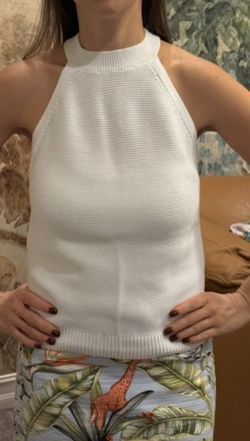  Banana Republic White Knit Halter Top – Size Small