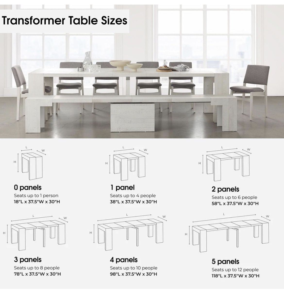 Transformer Table - Solid Wood Extendable Dining Table, Seats 2-12 ...