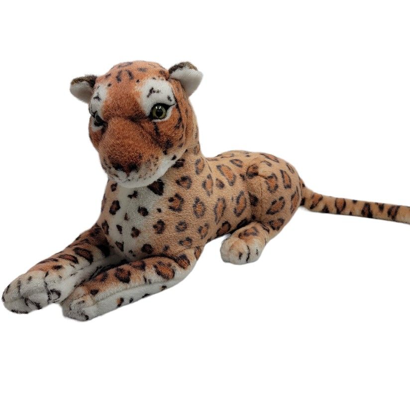 Vintage Big T Toys Jaguar Stuffed Animal Plush 18" Realistic Zoo Leopard Cheetah