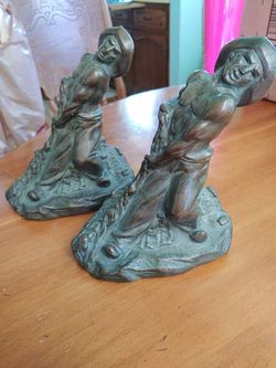 Antique Salvatore morani bronze bookends