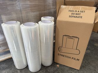 4 Rolls 18inch 1500ft 80GA Stretch Wrap Film