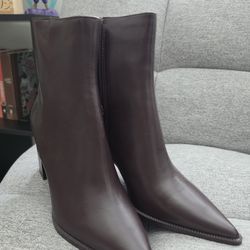 New Mango burgundy Boots