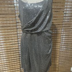 Silver Sequin Mini Dress 