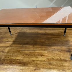 Wooden Table With Glass