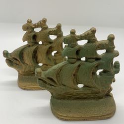 Vintage Nautical Brass Bookends 