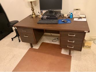 Wood Laminate Double Pedestal Office Desk