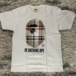 A Bathing Ape BAPE Check By Bathing Ape White Tee  Size L
