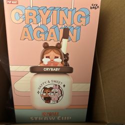 Popmart Crybaby Crying Again Straw Cup