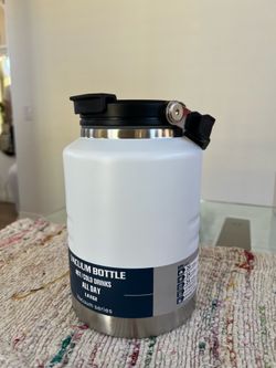 50oz Large Vacuum Insulated Bottle – Wide Mouth Jug with Flip Lid | Hot & Cold 24H | Whit