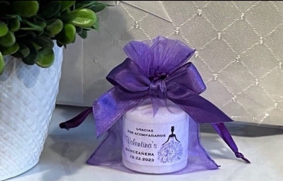 Purple Dress QUINCEAÑERA Sweet 15 candle party favors décor gift