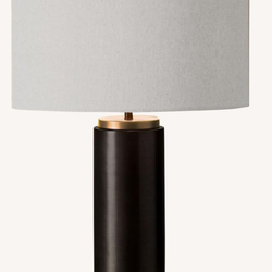 Elegant Pilar Black Metal Table Lamp With The Gold Accent And The Choice Of White Or Black Shade H27.5"