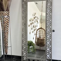Heavy Metal Standing or Hanging Floor Mirror