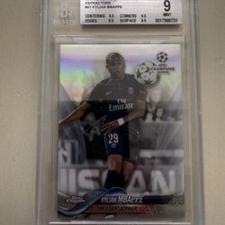 2017 Kylian Mbappe Topps Chrome UCL Refractor #41 BGS 9 PSG 