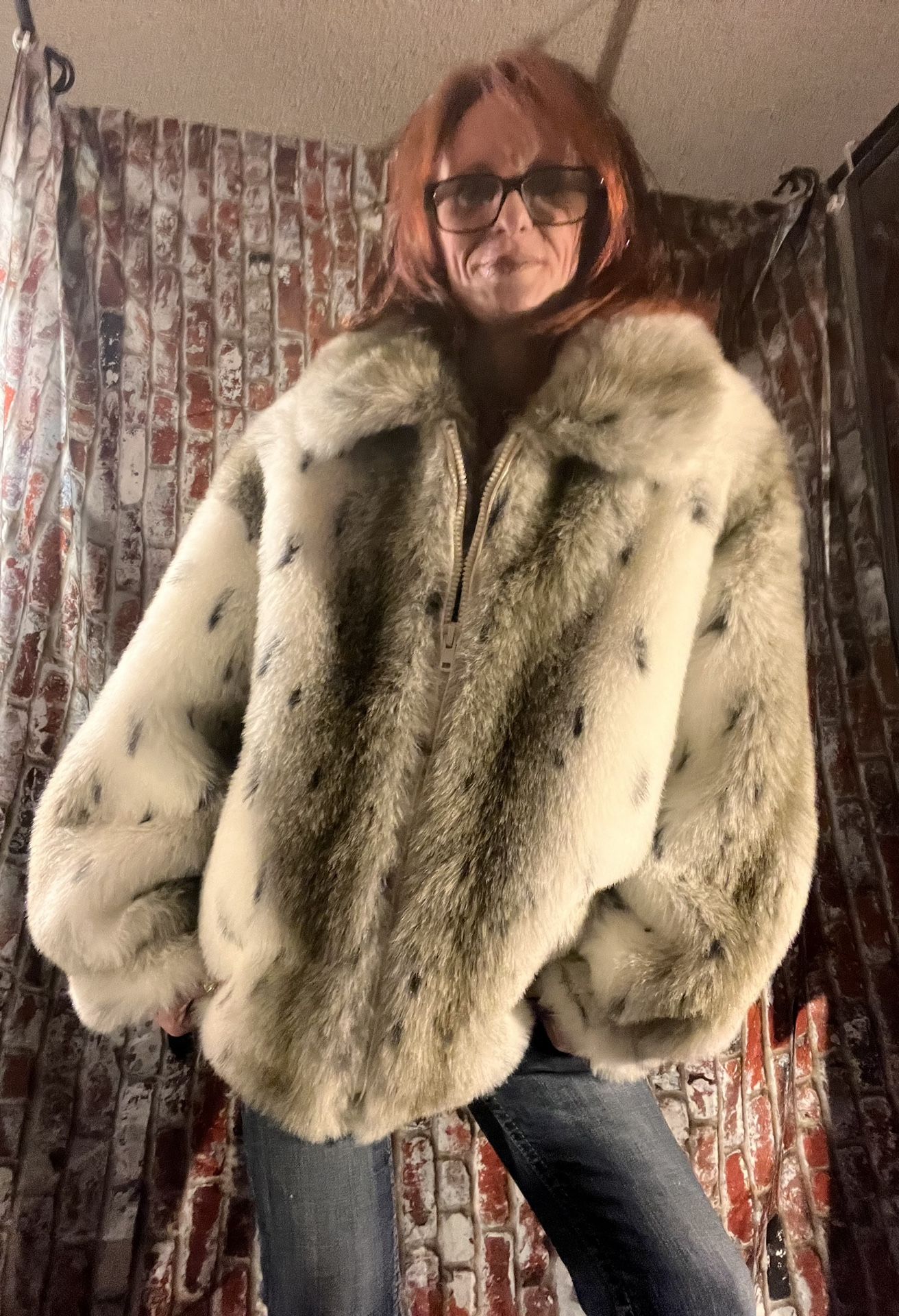 Lynx Faux Fur Bomber Style Jkt Size XL