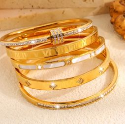 18k Gold Plated Bracelet Set